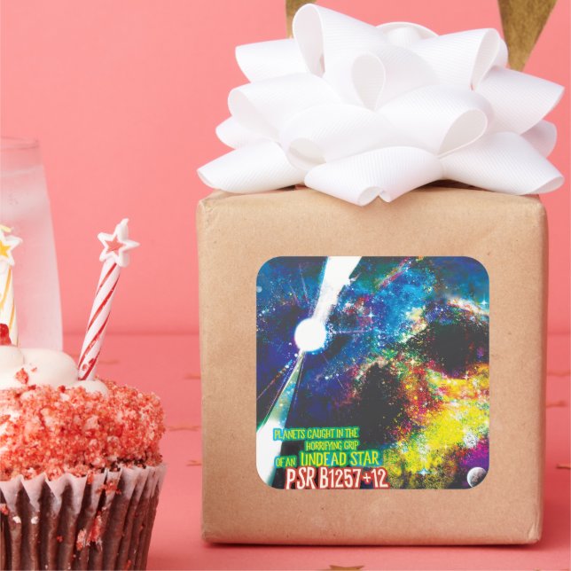 Zombie Worlds Halloween Galaxy of Horrors Square Sticker (Party)