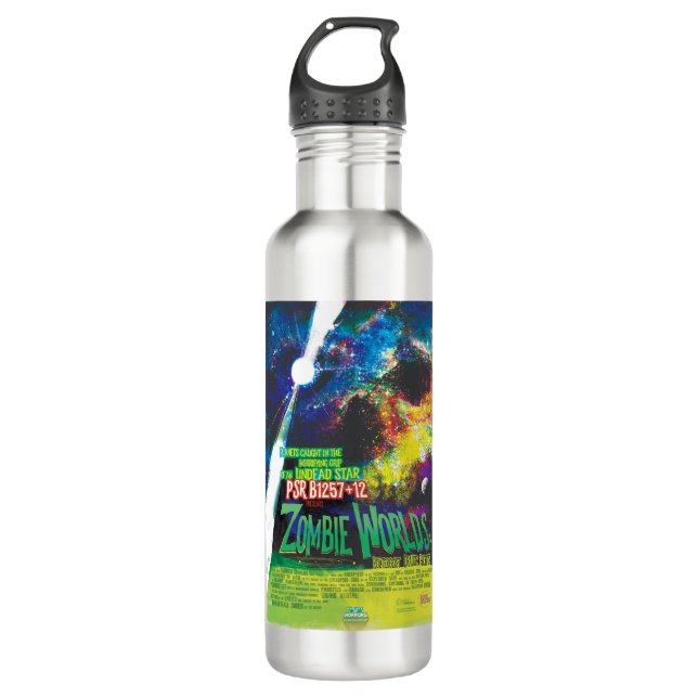 Zombie Worlds Halloween Galaxy of Horrors Stainless Steel Water Bottle (Front)