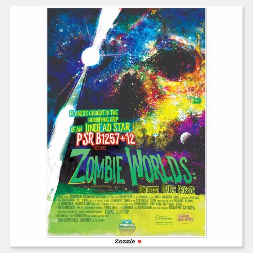 Zombie Worlds Halloween Galaxy of Horrors Sticker