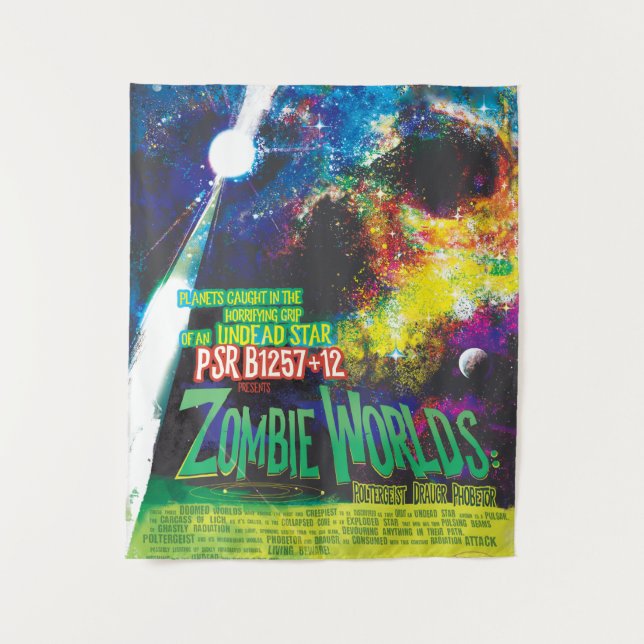 Zombie Worlds Halloween Galaxy of Horrors Tapestry (Front)