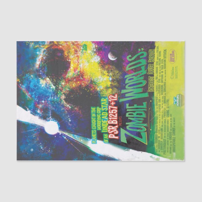 Zombie Worlds Halloween Galaxy of Horrors Tissue Paper (Front)