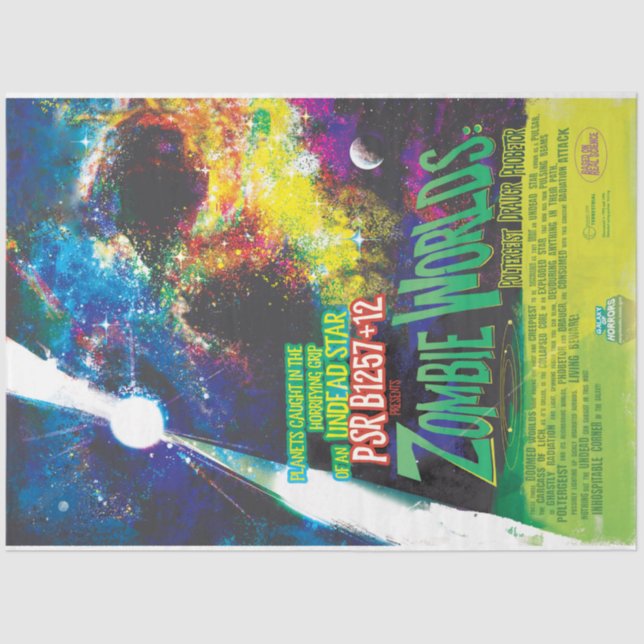 Zombie Worlds Halloween Galaxy of Horrors Tissue Paper (Front)