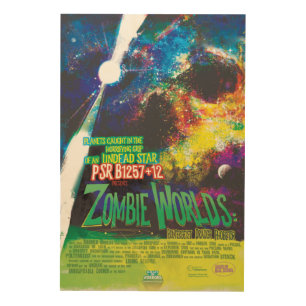 Zombie Worlds Halloween Galaxy of Horrors Wood Wall Art