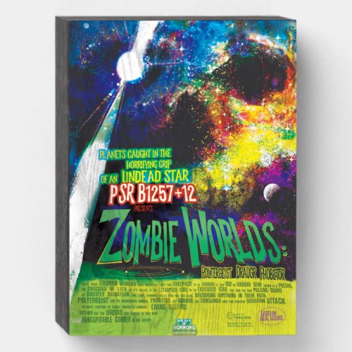 Zombie Worlds Halloween Galaxy of Horrors Wooden Box Sign