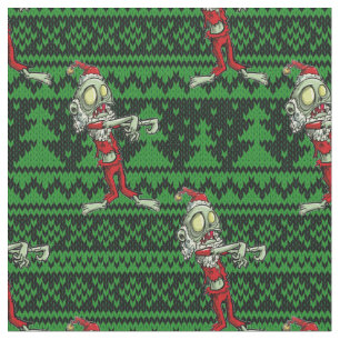 zombie xmas santa fabric