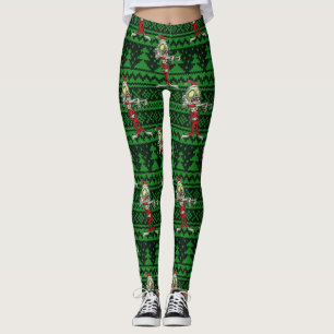 zombie xmas santa leggings