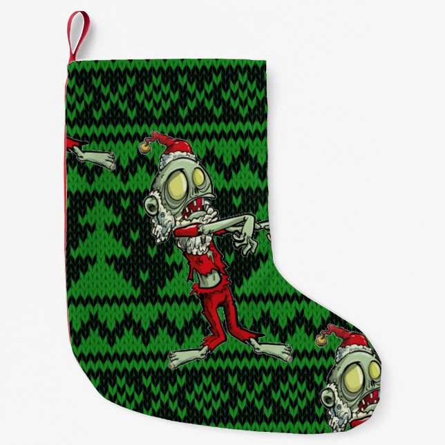 zombie xmas santa small christmas stocking (Front)