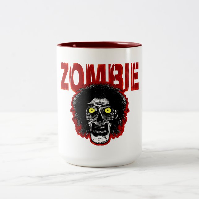 ZOMBIE Yellow Eyes Two-Tone Coffee Mug (Center)