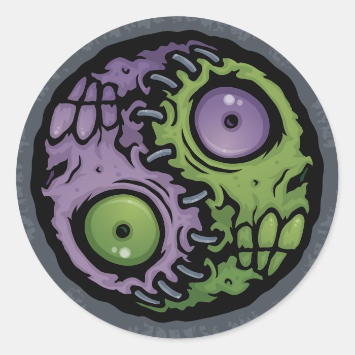 Zombie Yin Yang Sticker