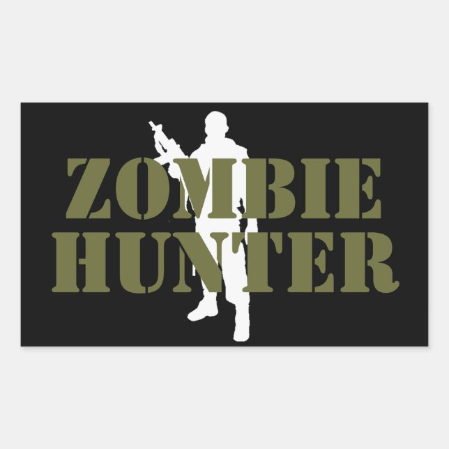 ZOMBIE- ZOMBIE HUNTER RECTANGULAR STICKER (Front)