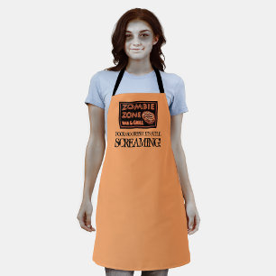 Zombie Zone Fresh Food Screaming Halloween Apron