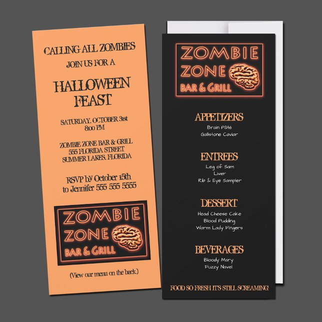 Zombie Zone Halloween Party Invitation (Creator Uploaded)