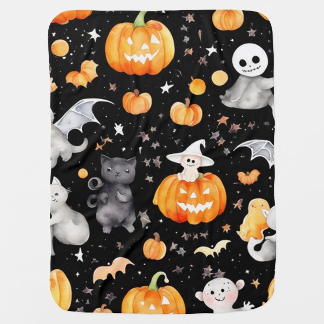 Zombie Zzzs: Halloween Baby Blanket (Front)