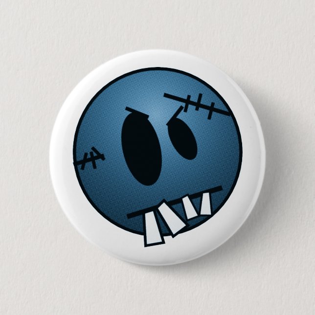 ZOMBIECON FACE - BLUE PINBACK BUTTON (Front)