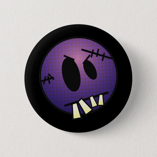 ZOMBIECON FACE - PURPLE PINBACK BUTTON (Front)