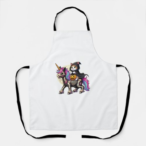 Zombiecorn Cat Halloween Grim Reaper   Apron