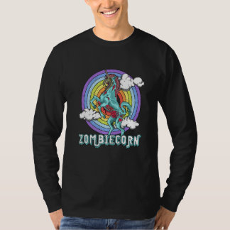 Zombiecorn Zombie Unicorn Rainbow Scary Halloween T-Shirt