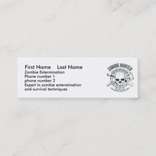 zombiehunter, First Name    Last Name, Zombie E... Business Cards