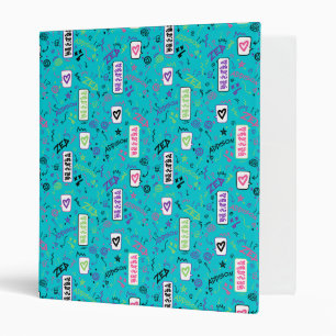 Zombies 2   80's Pattern 3 Ring Binder