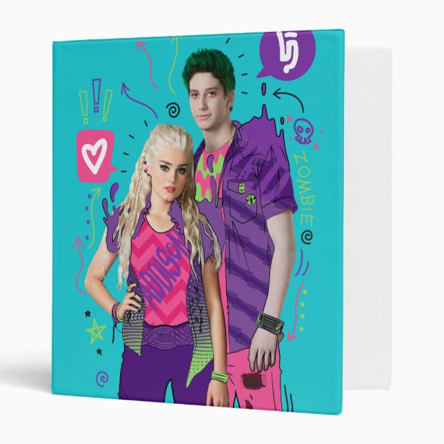 Zombies 2 | Zed and Addison 3 Ring Binder (Front/Inside)