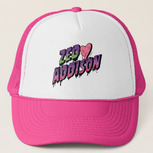 Zombies 2   Zed and Addison Text Trucker Hat