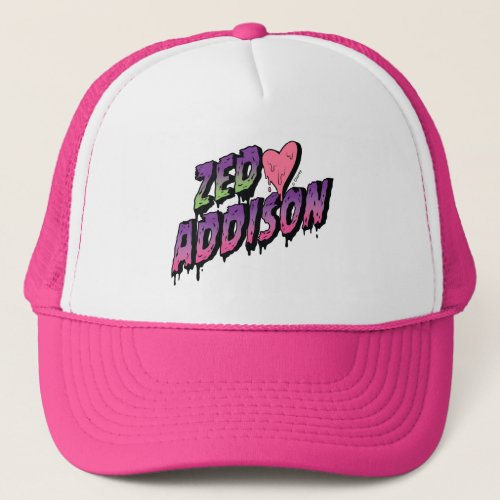 Zombies 2  Zed and Addison Text Trucker Hat