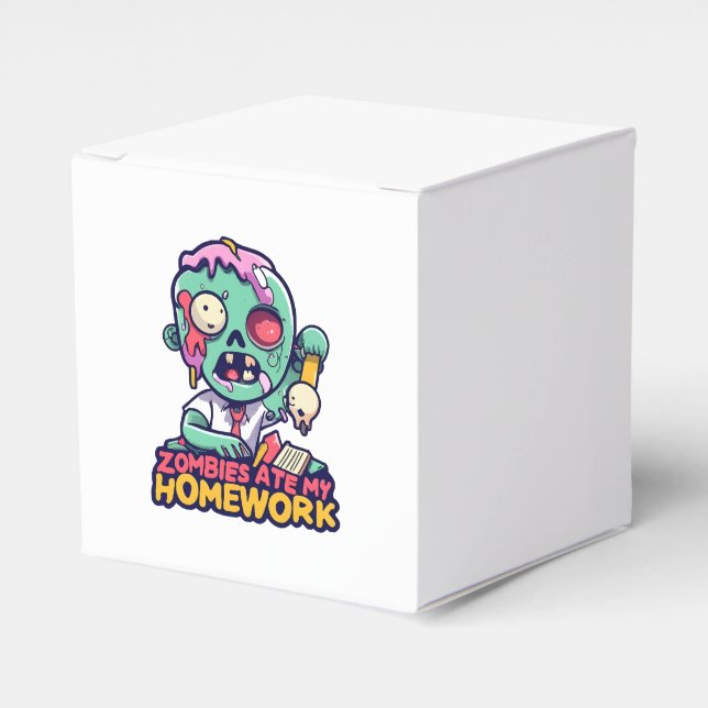 Zombies Ate My Homework Favor Boxes (Front Side)