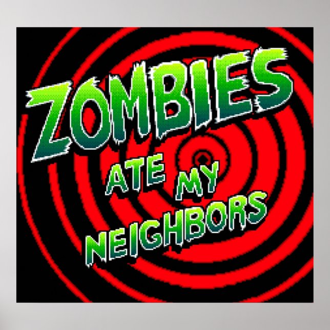 Zombies Ate My Neighbors Pixel Art Poster (Front)