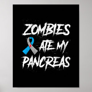 Zombies Ate My Pancreas Type 1 Diabetes Awareness Poster