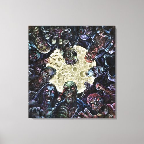 Zombies Attack Zombie Horde Canvas Print