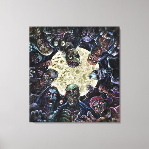 Zombies Attack Zombie Horde Canvas Print