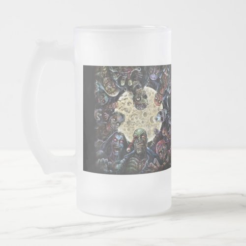 Zombies Attack Zombie Horde Frosted Glass Beer Mug