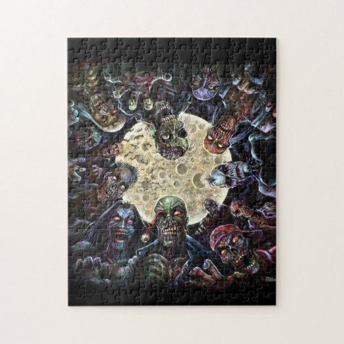 Zombies Attack Zombie Horde Jigsaw Puzzle