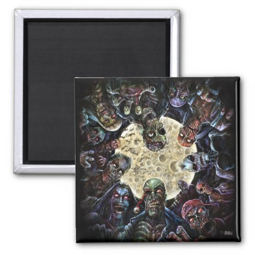 Zombies Attack Zombie Horde Magnet