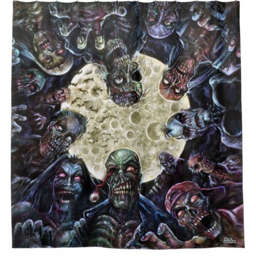 Zombies Attack Zombie Horde Shower Curtain