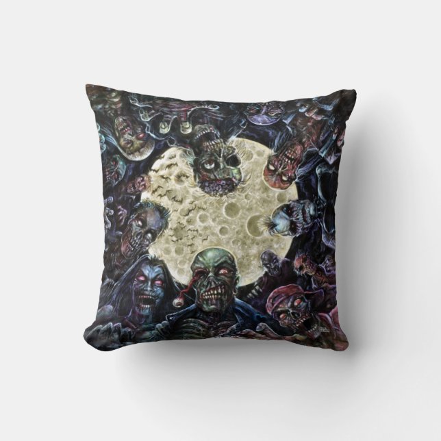 Zombies Attack (Zombie Horde) Throw Pillow (Front)