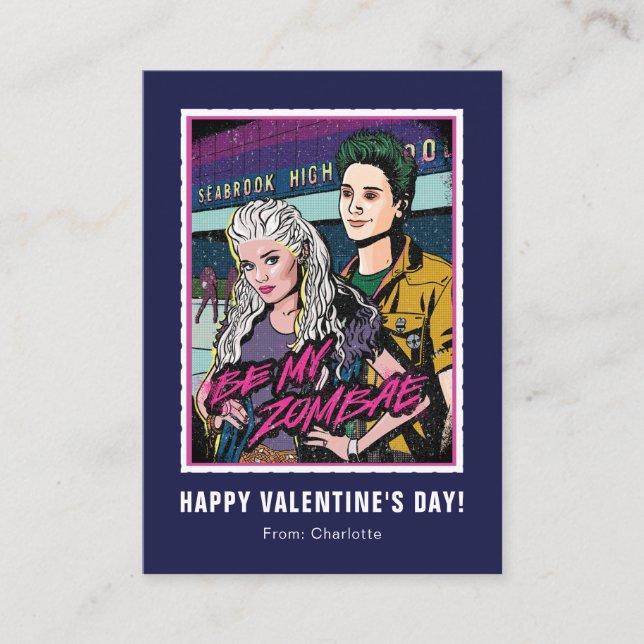 Zombies Be My Zombae Valentines Note Card (Front)