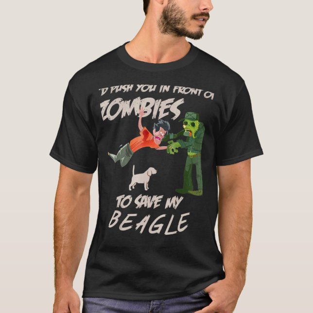 Zombies Beagle Cute Zombie T-Shirt (Front)
