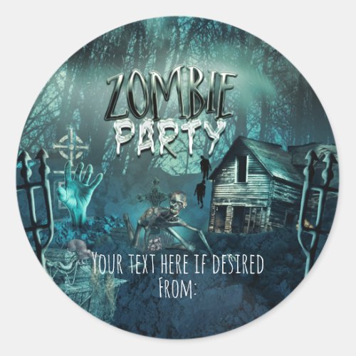 Zombies Birthday Party Fun Favor Classic Round Sticker