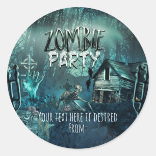 Zombies Birthday Party Fun Favor Classic Round Sticker