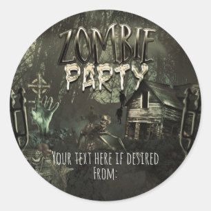 Zombies Birthday Party Fun Favor Classic Round Sticker