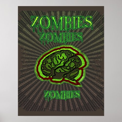 Zombies Brain Poster
