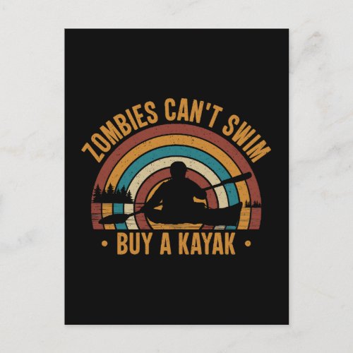 Zombies Cant Swim Buy a Kayak Postcard