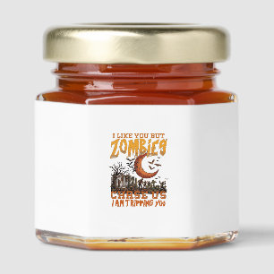 Zombies Chase Us Halloween Graveyard Crescent Moon Honey Jar Favors