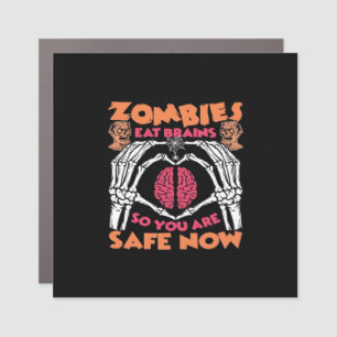 Zombies Eat Brains Classic Car Magnet