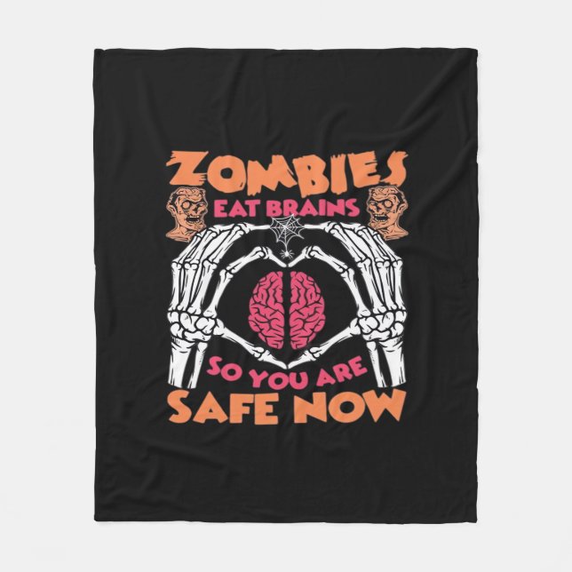 Zombies Eat Brains Classic Fleece Blanket (Front)