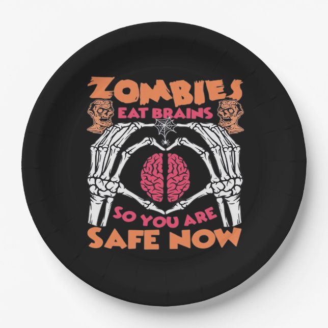 Zombies Eat Brains Classic Paper Plates (Front)