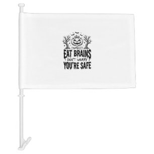 Zombies Eat Brains Funny Halloween Vector Design_1 Car Flag