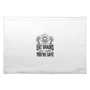 Zombies Eat Brains Funny Halloween Vector Design_1 Cloth Placemat
