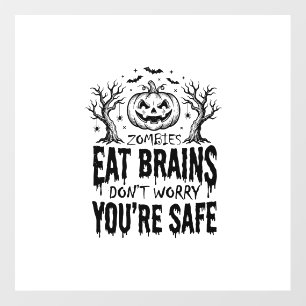 Zombies Eat Brains Funny Halloween Vector Design_1 Floor Decals